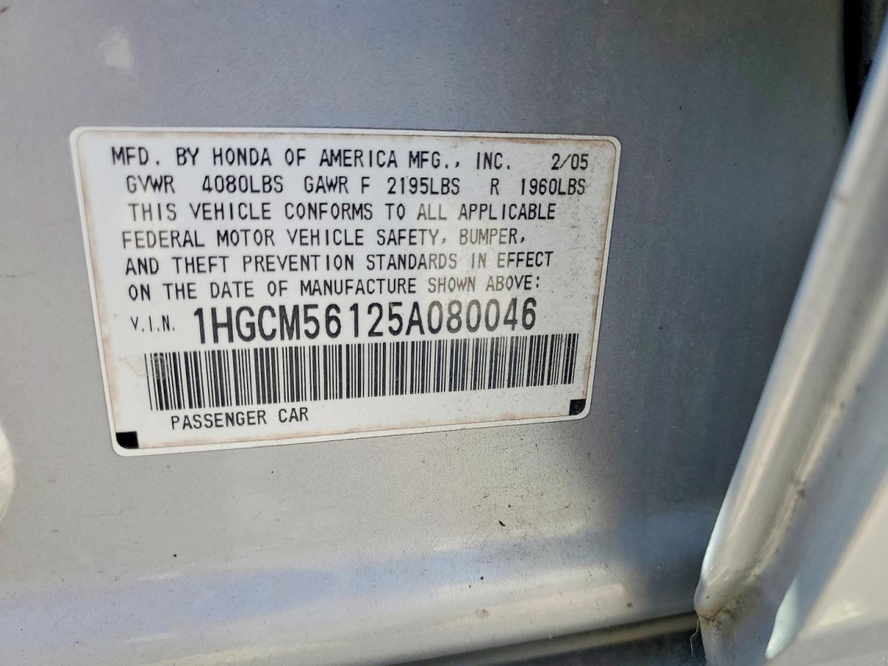 2005 HONDA ACCORD