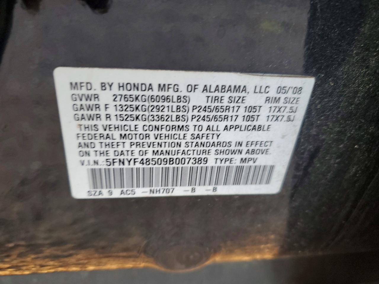 2009 HONDA PILOT
