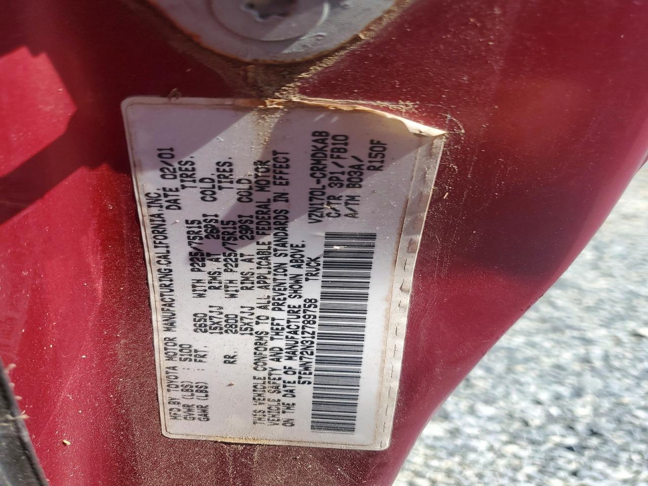 2001 TOYOTA TACOMA