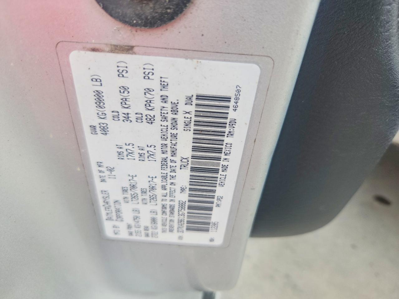2003 DODGE RAM 2500