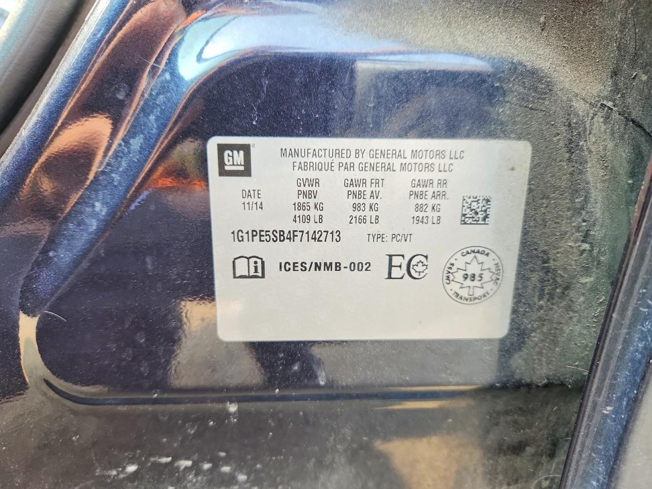 2015 CHEVROLET CRUZE