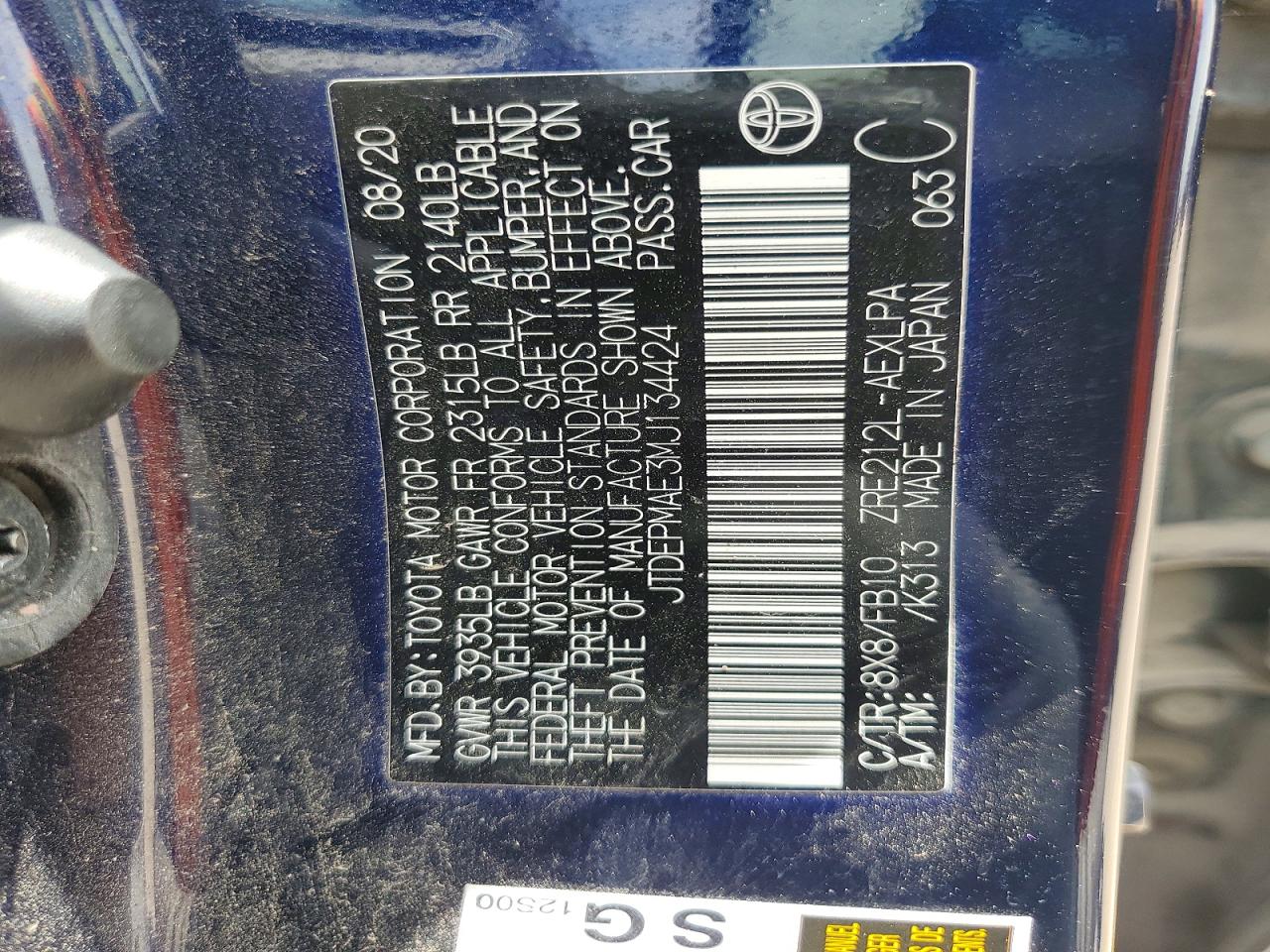 2021 TOYOTA COROLLA