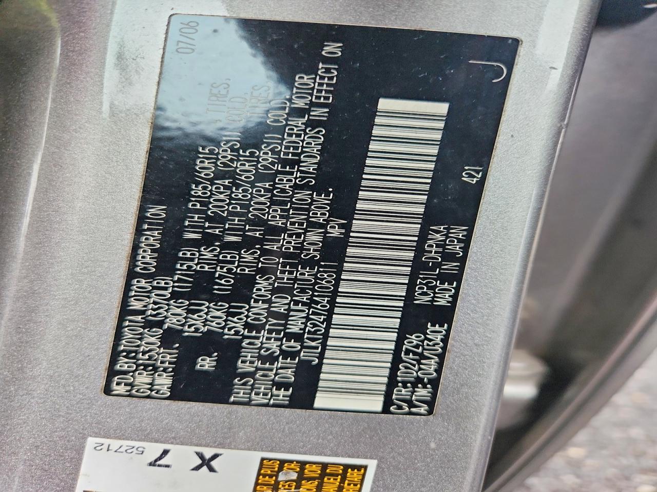 2006 TOYOTA SCION