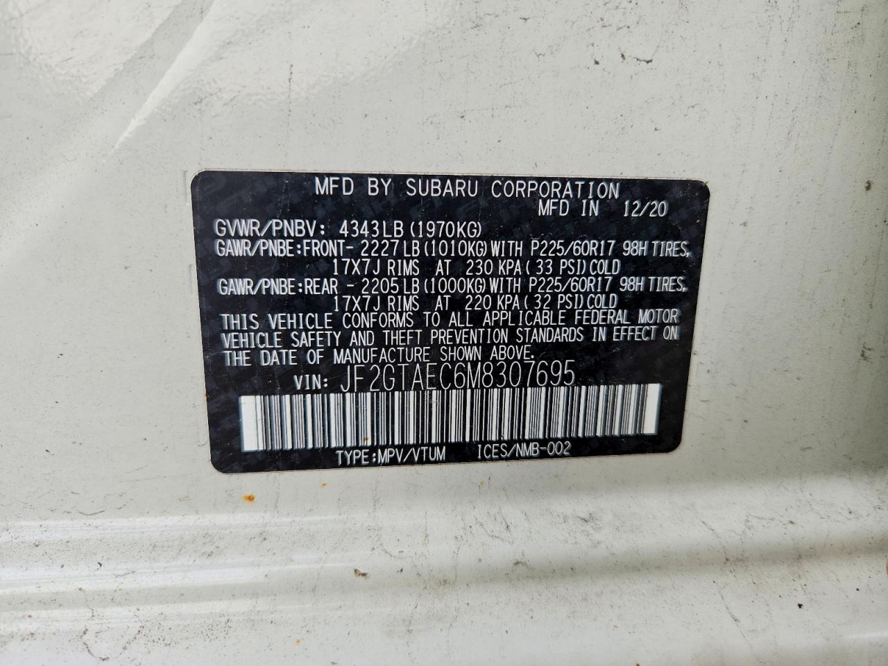 2021 SUBARU CROSSTREK