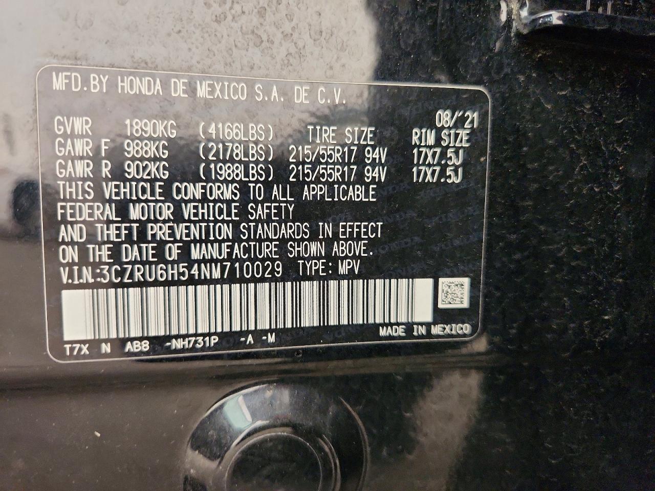 2022 HONDA HR-V