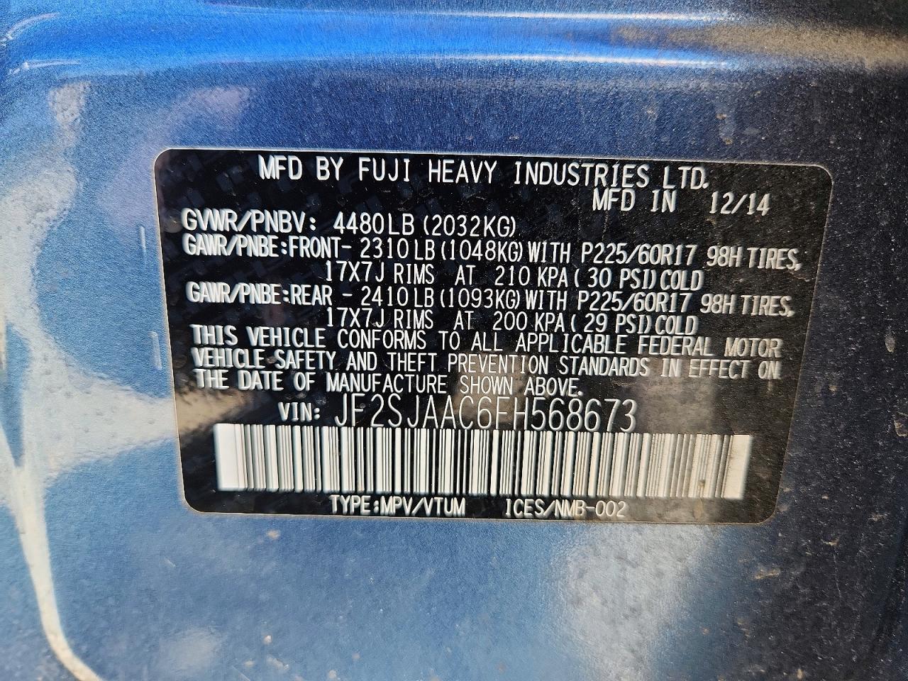 2015 SUBARU FORESTER