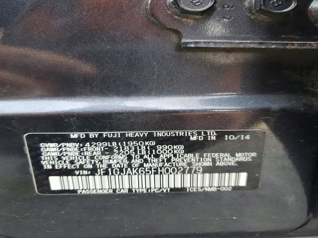 2015 SUBARU IMPREZA