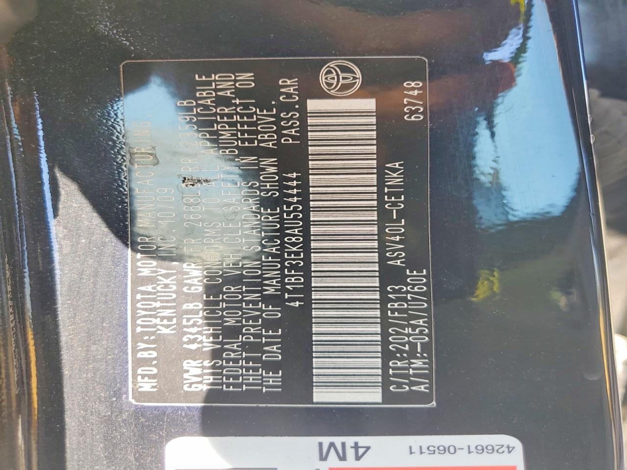 2010 TOYOTA CAMRY