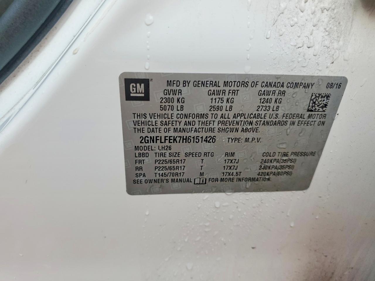 2017 CHEVROLET EQUINOX
