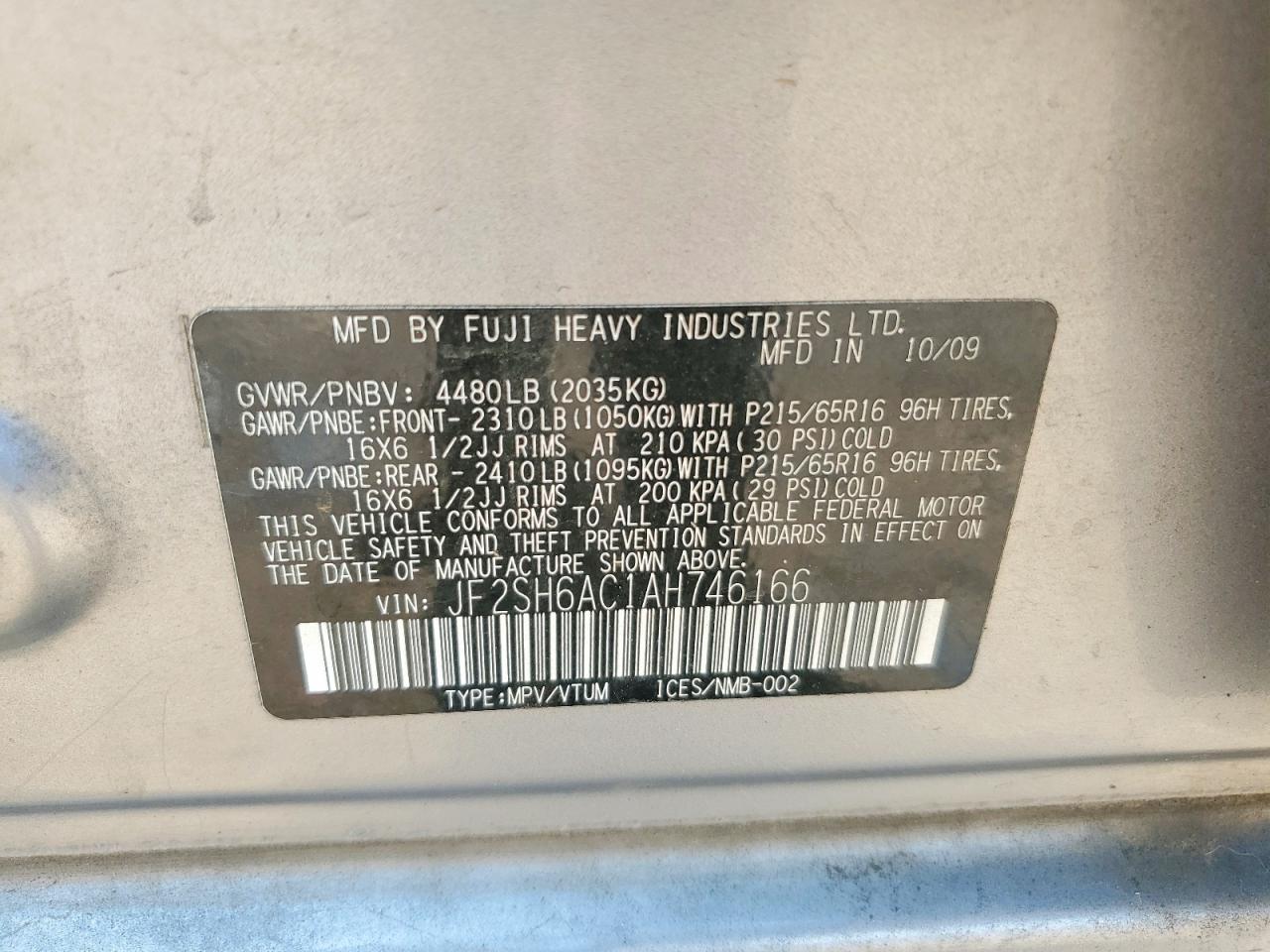 2010 SUBARU FORESTER