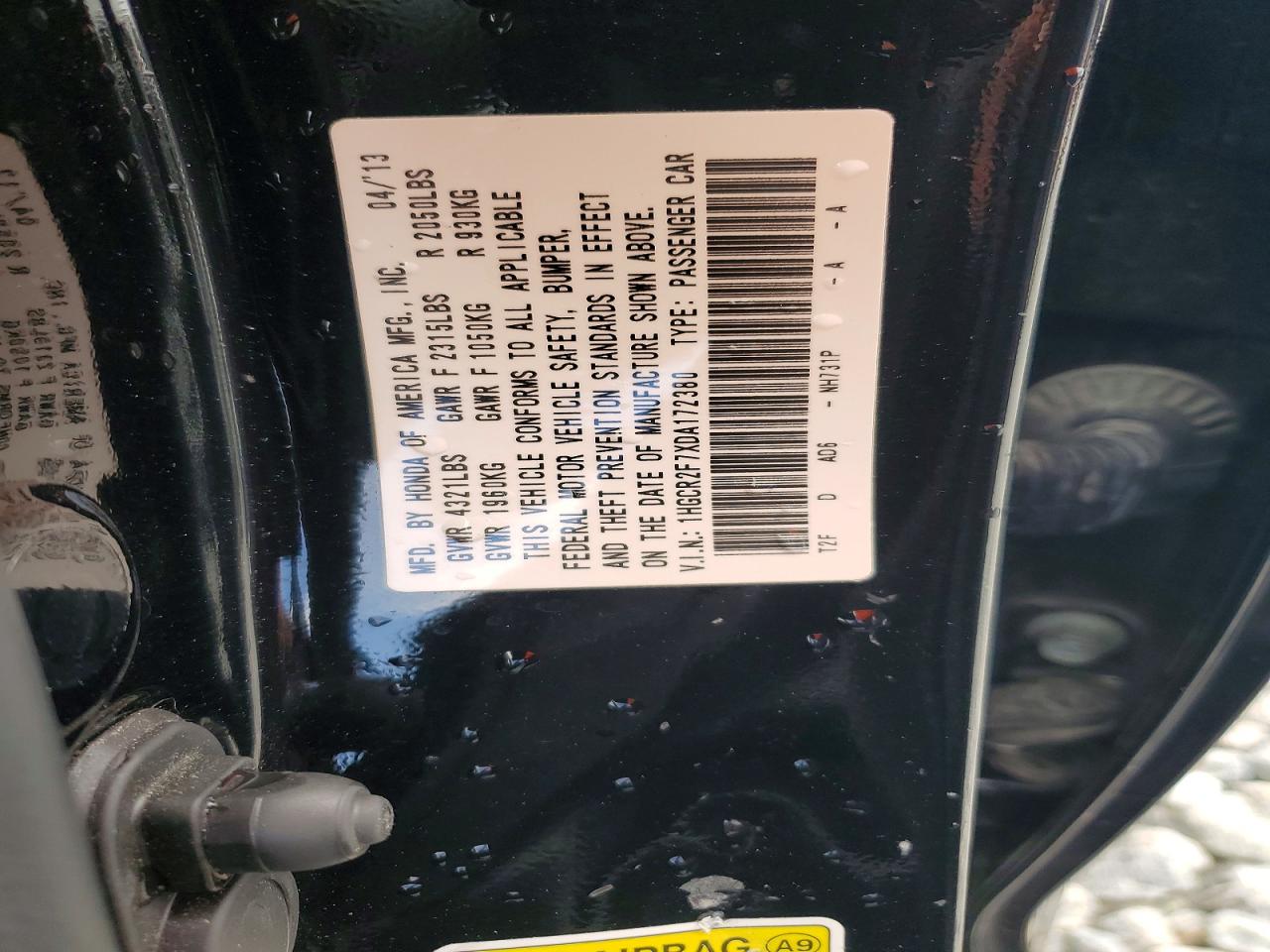 2013 HONDA ACCORD