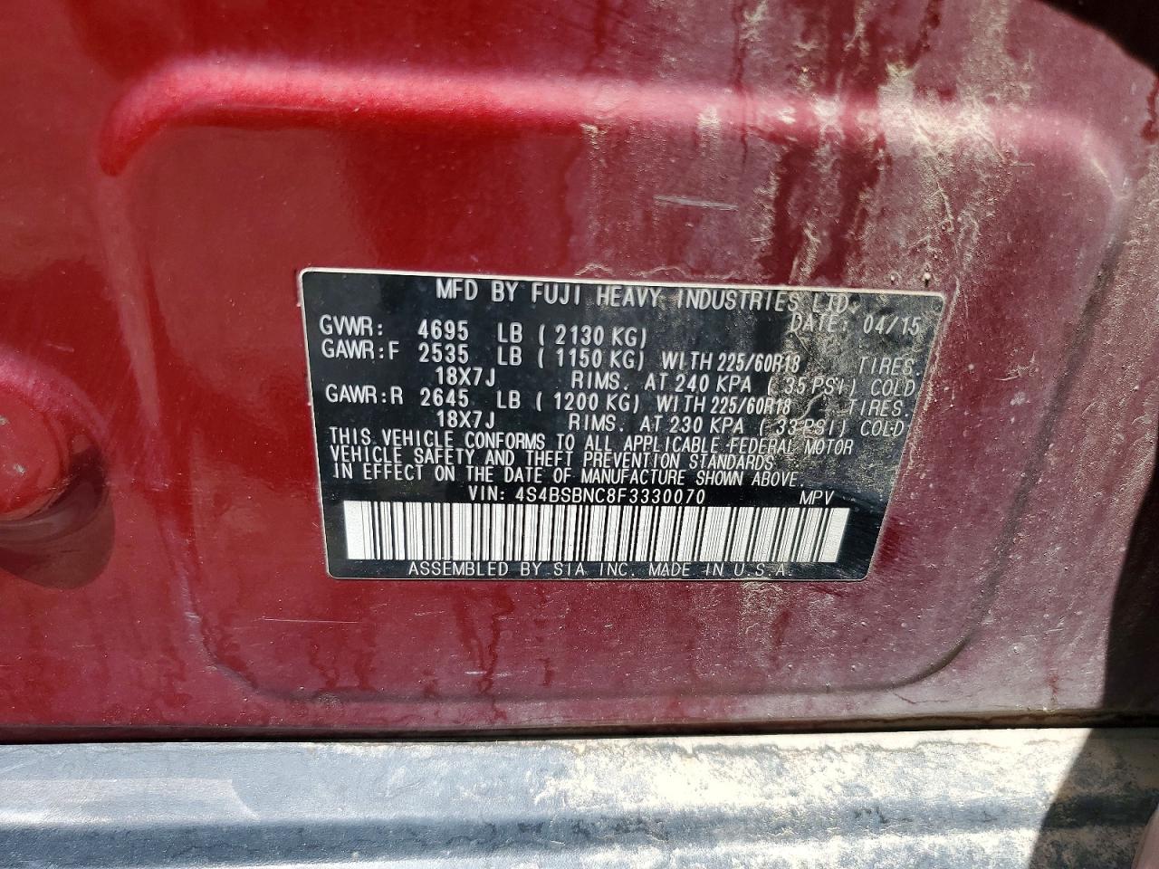 2015 SUBARU OUTBACK