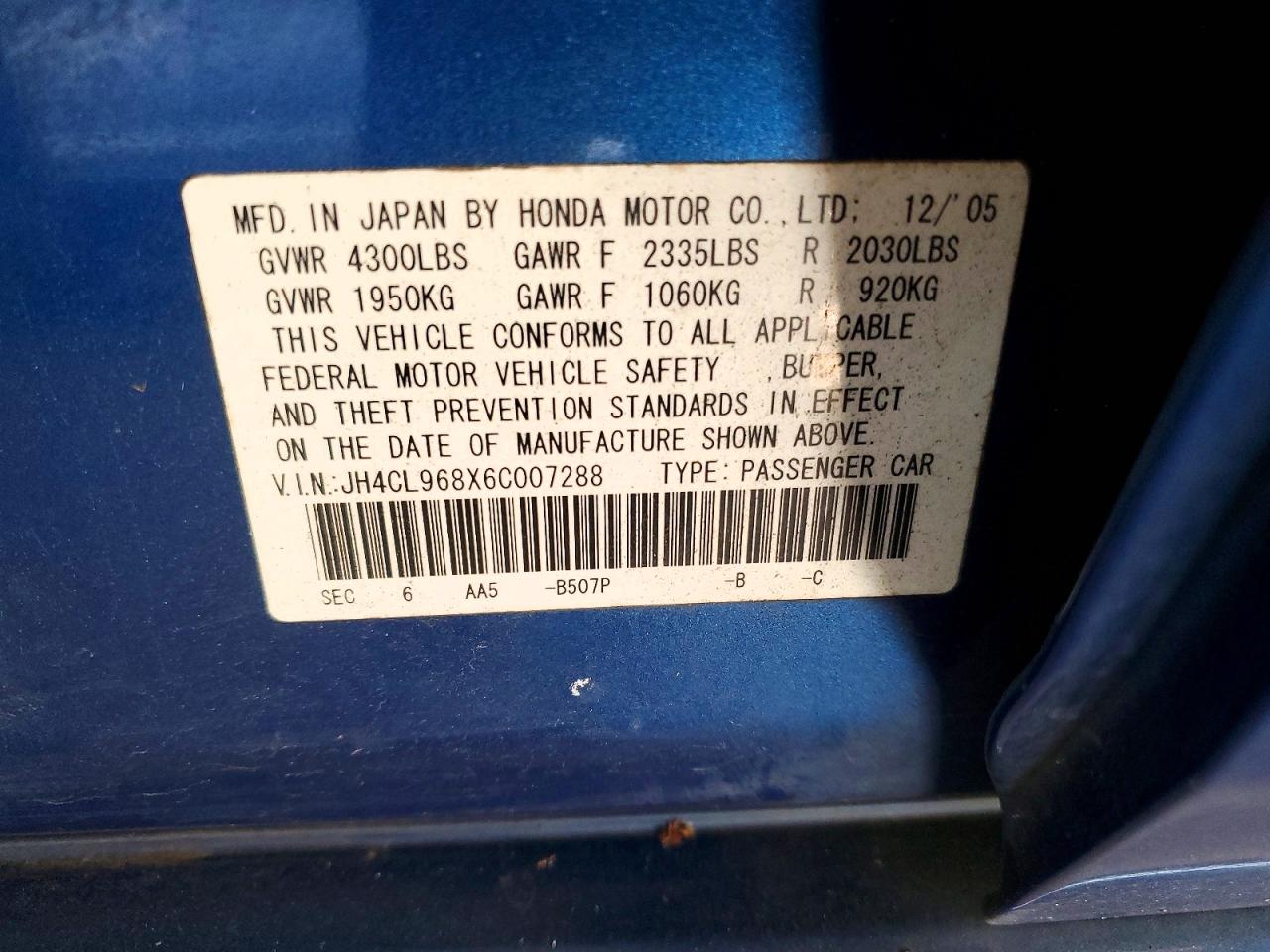 2006 ACURA TSX