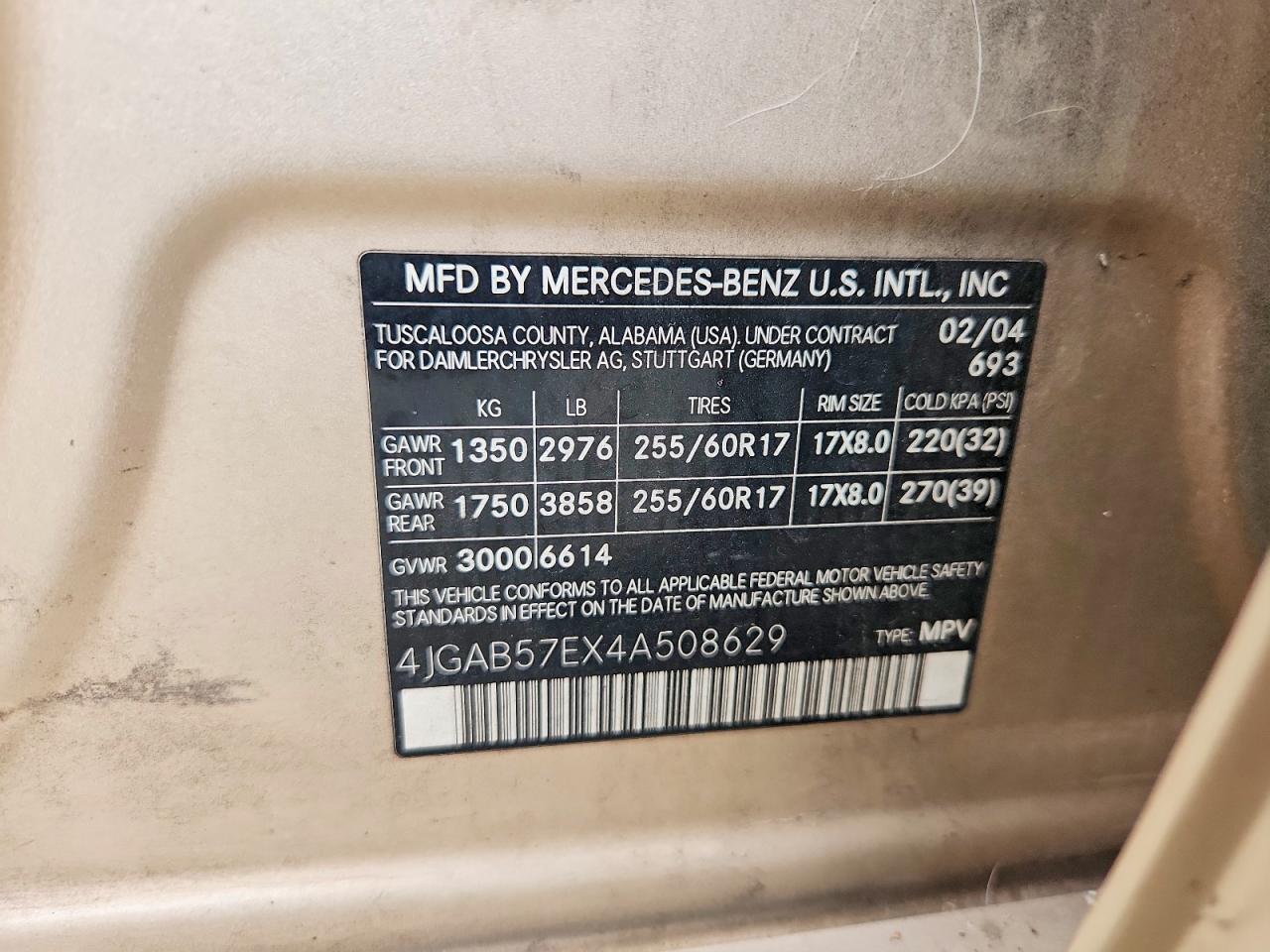 2004 MERCEDES-BENZ M-CLASS