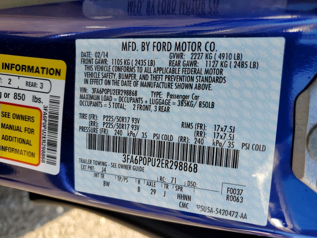2014 FORD FUSION