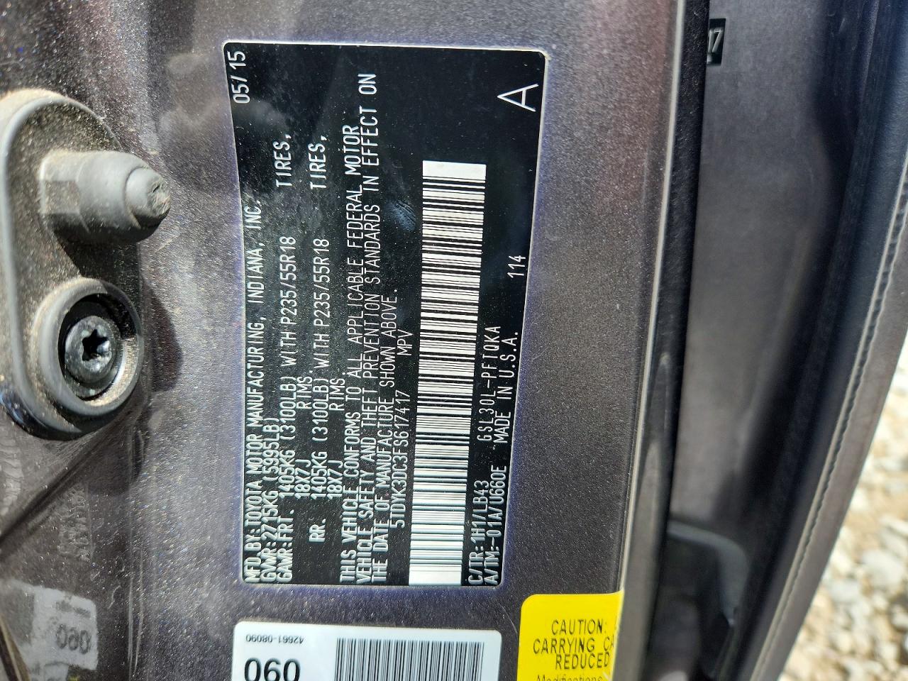2015 TOYOTA SIENNA
