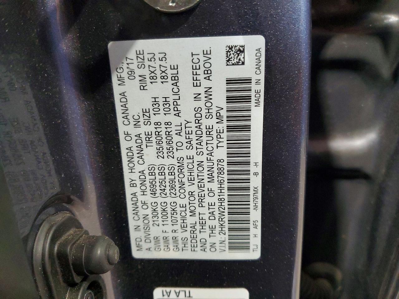 2017 HONDA CRV