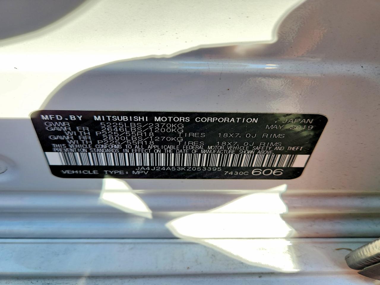 2019 MITSUBISHI OUTLANDER