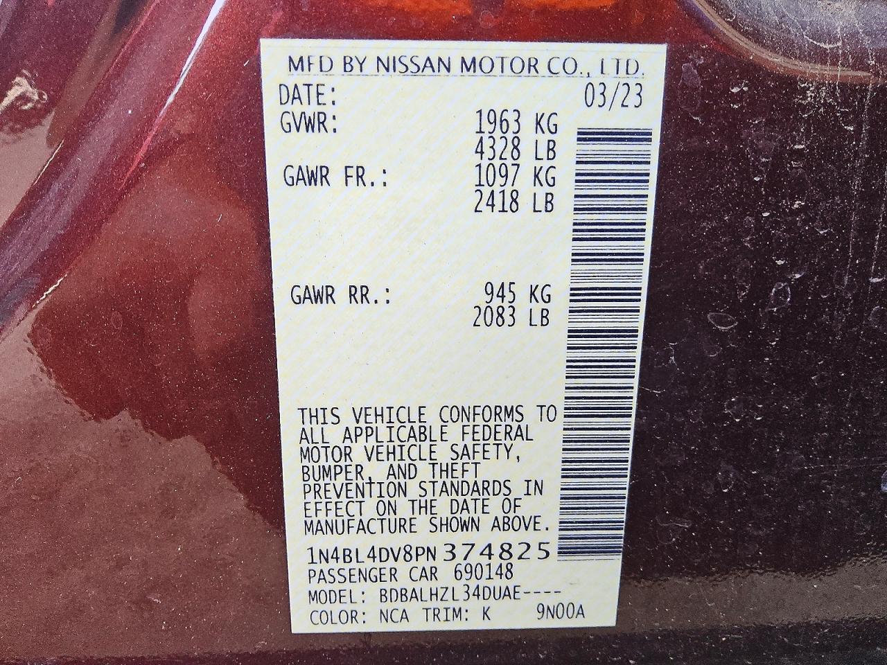 2023 NISSAN ALTIMA
