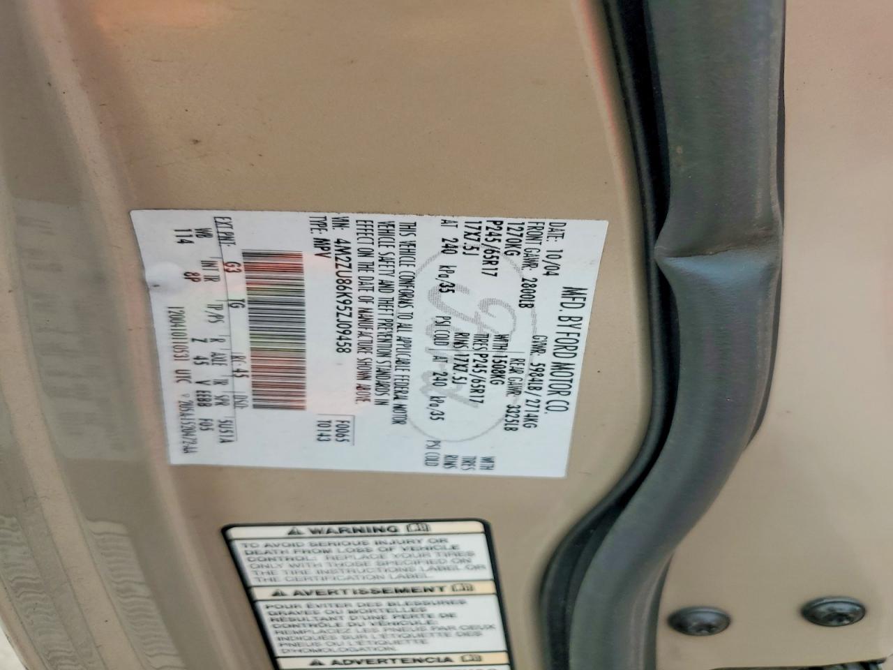 2005 MERCURY MOUNTAINER