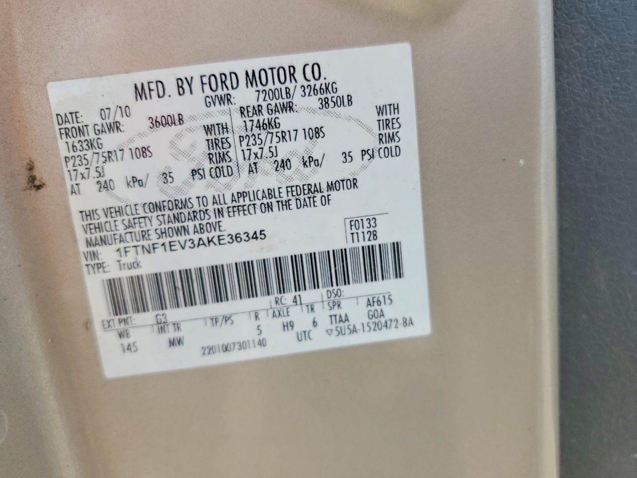 2010 FORD All Models