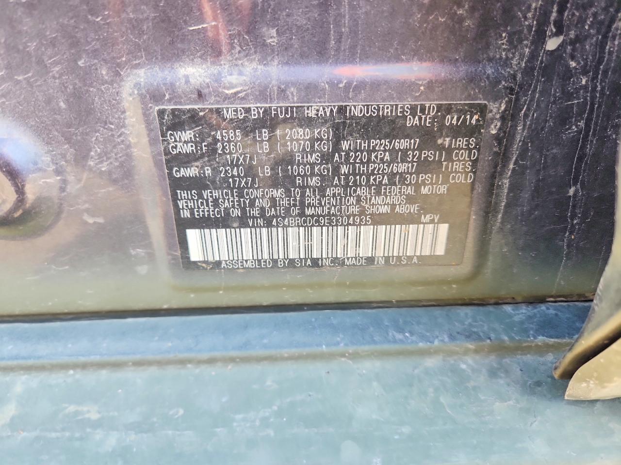 2014 SUBARU OUTBACK