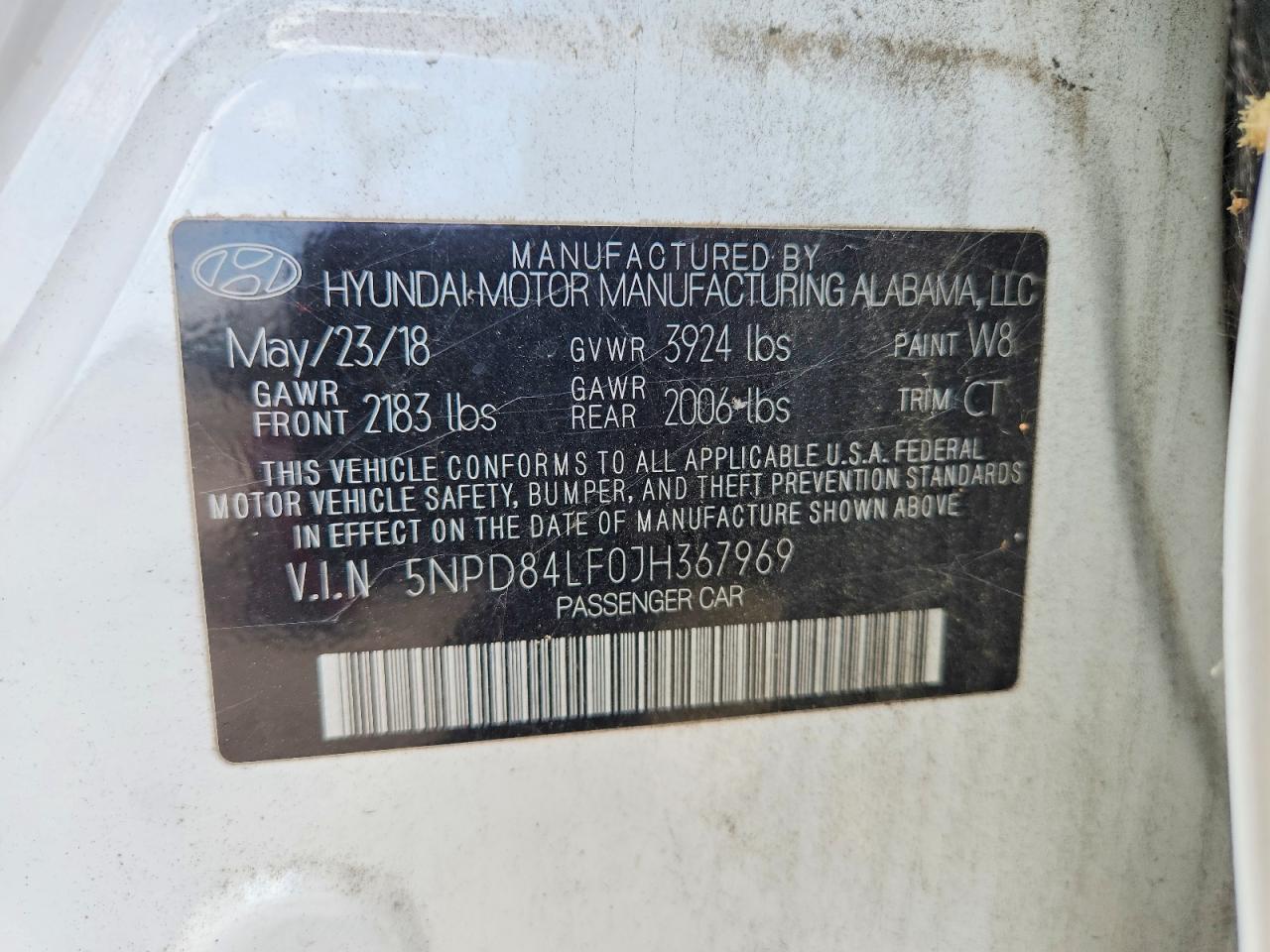 2018 HYUNDAI ELANTRA VA