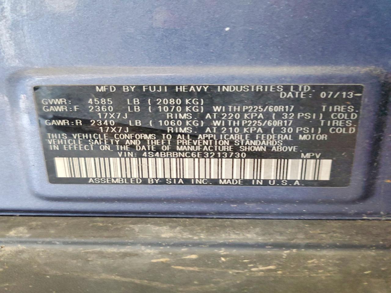 2014 SUBARU OUTBACK