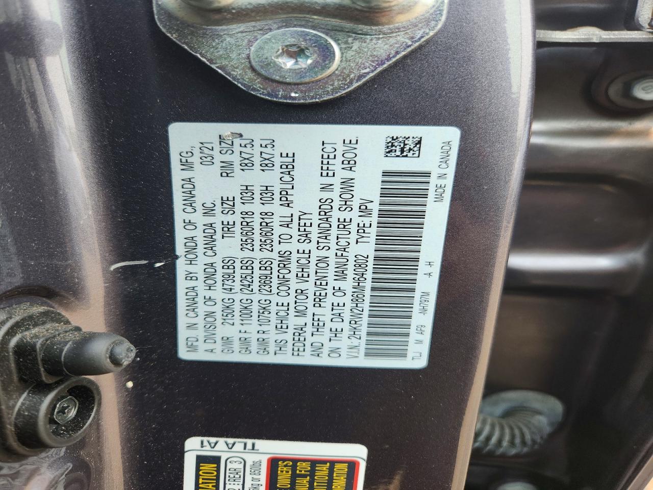 2021 HONDA CRV