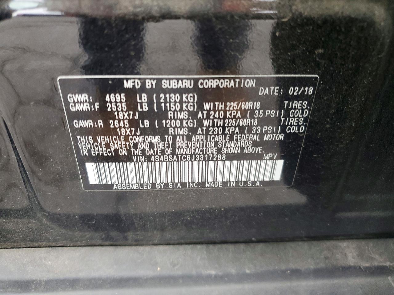 2018 SUBARU OUTBACK