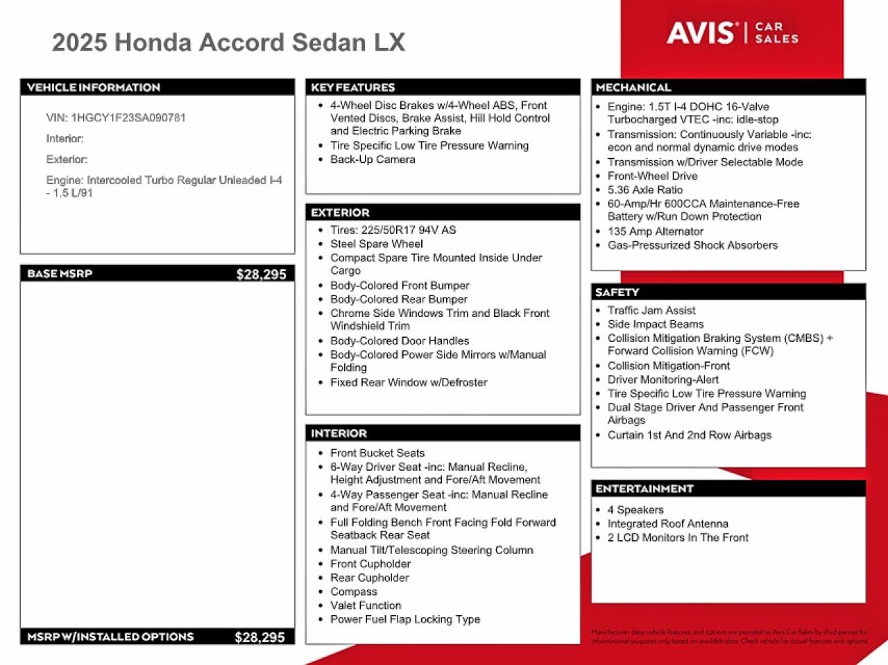2025 HONDA ACCORD
