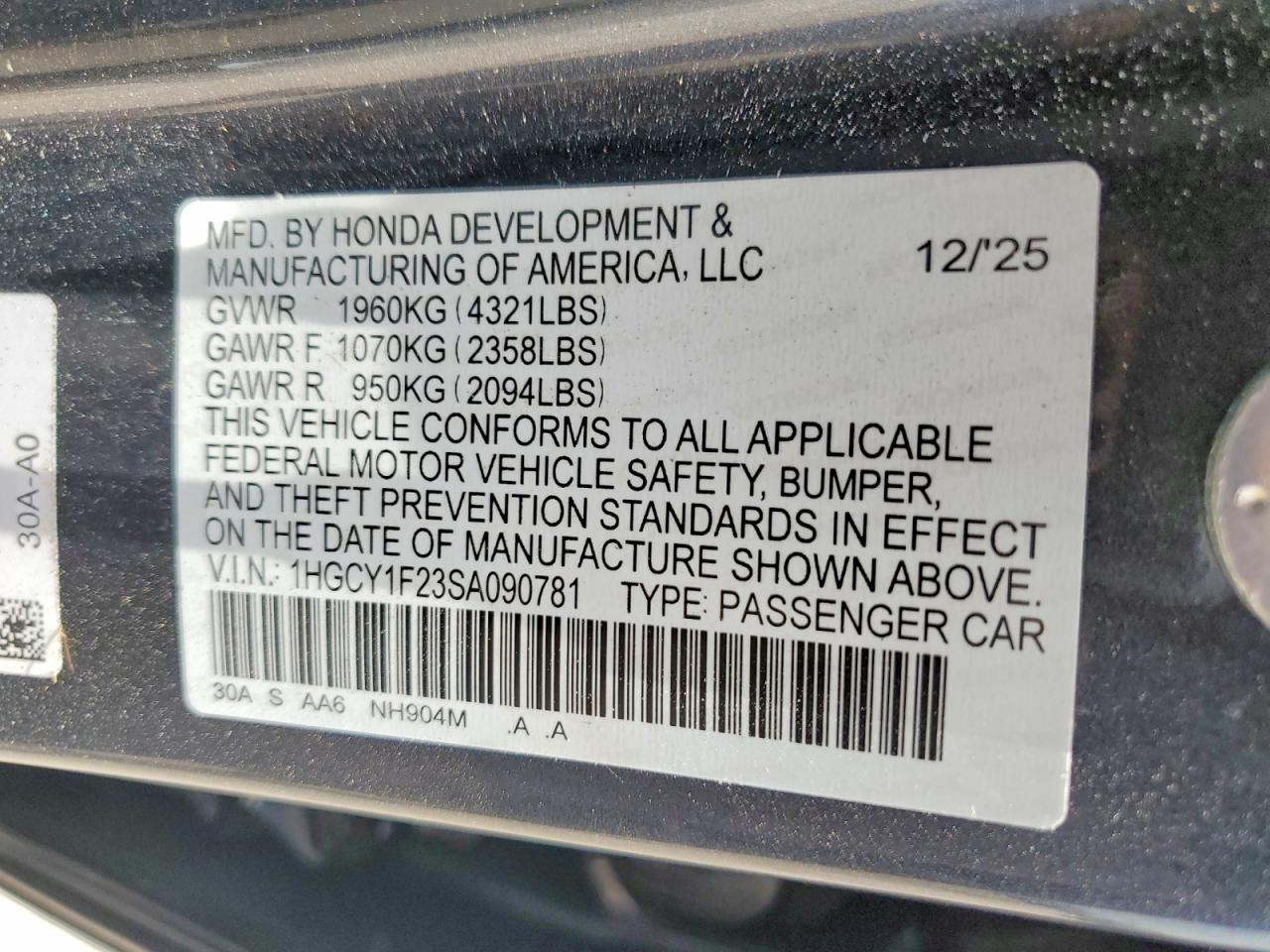 2025 HONDA ACCORD