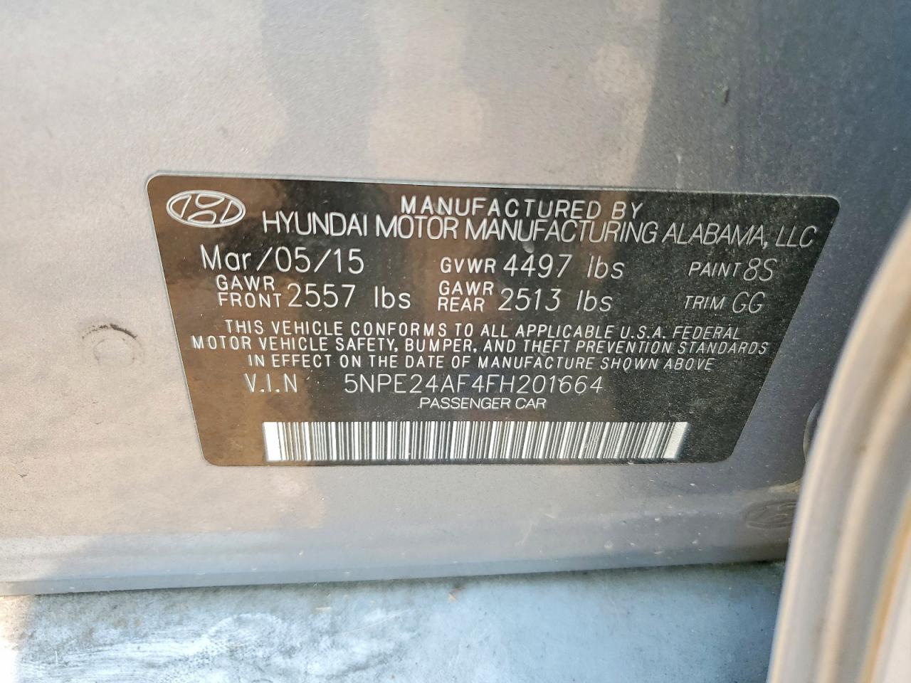 2015 HYUNDAI SONATA