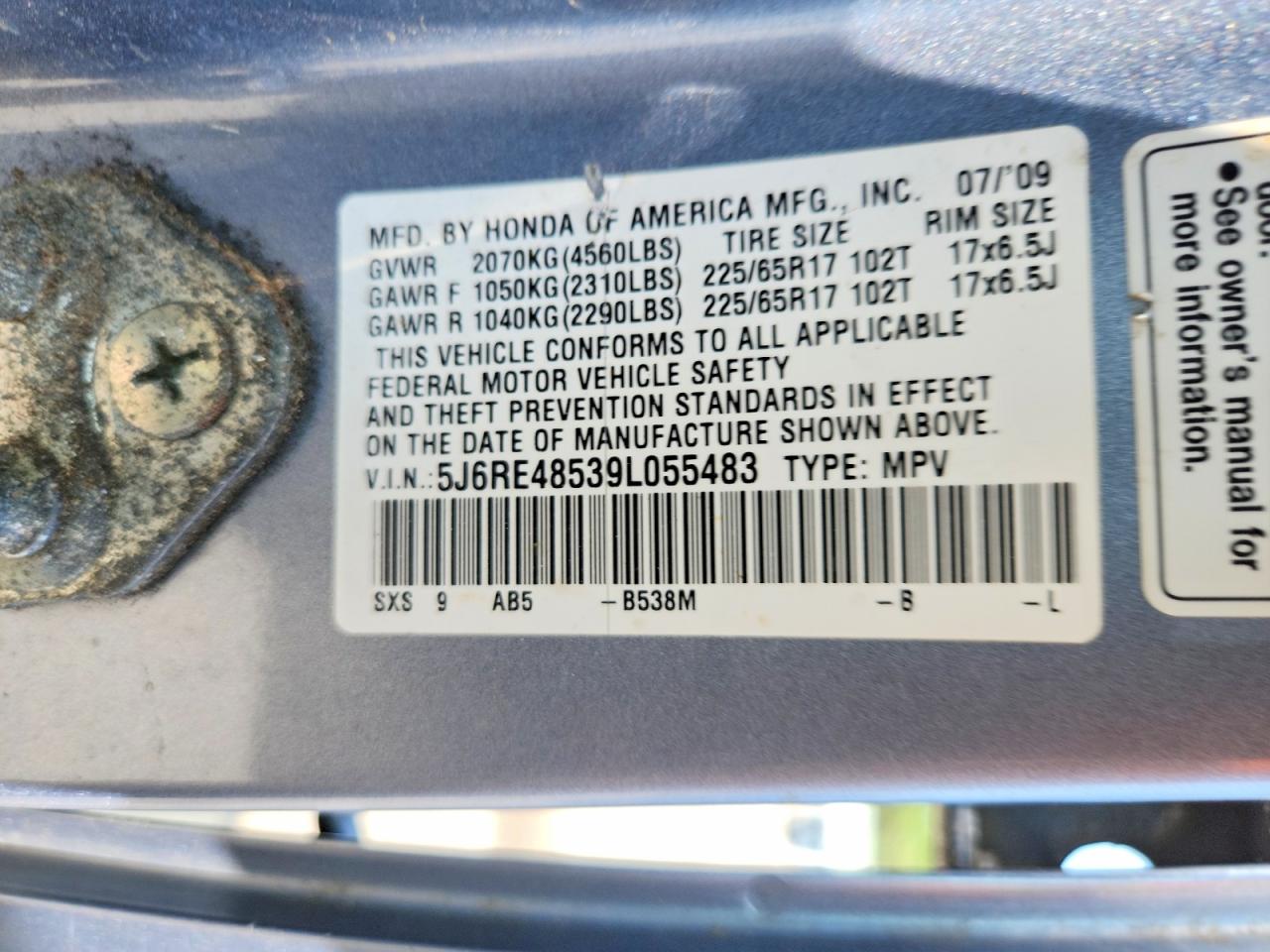 2009 HONDA CRV