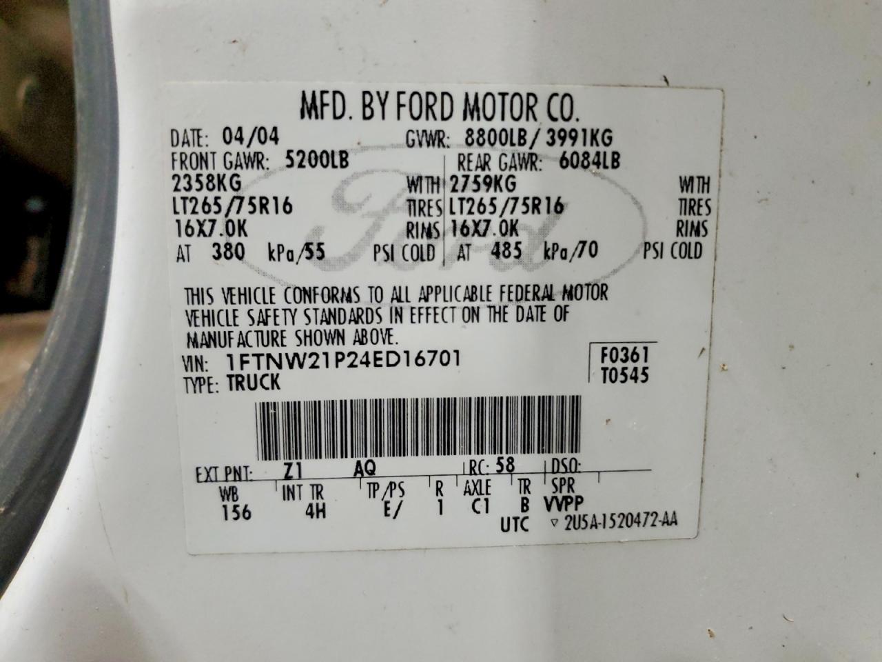 2004 FORD F250