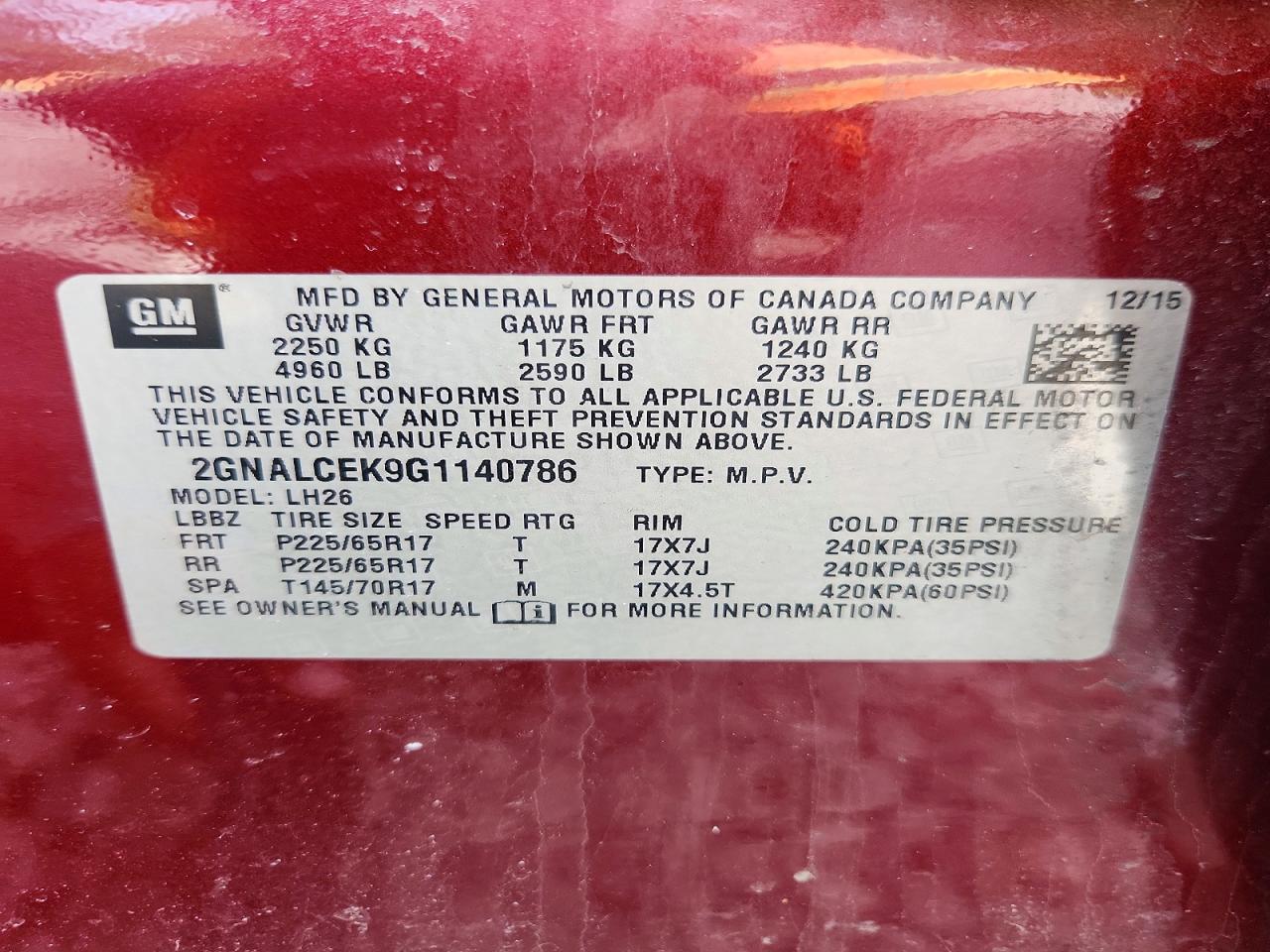 2016 CHEVROLET EQUINOX