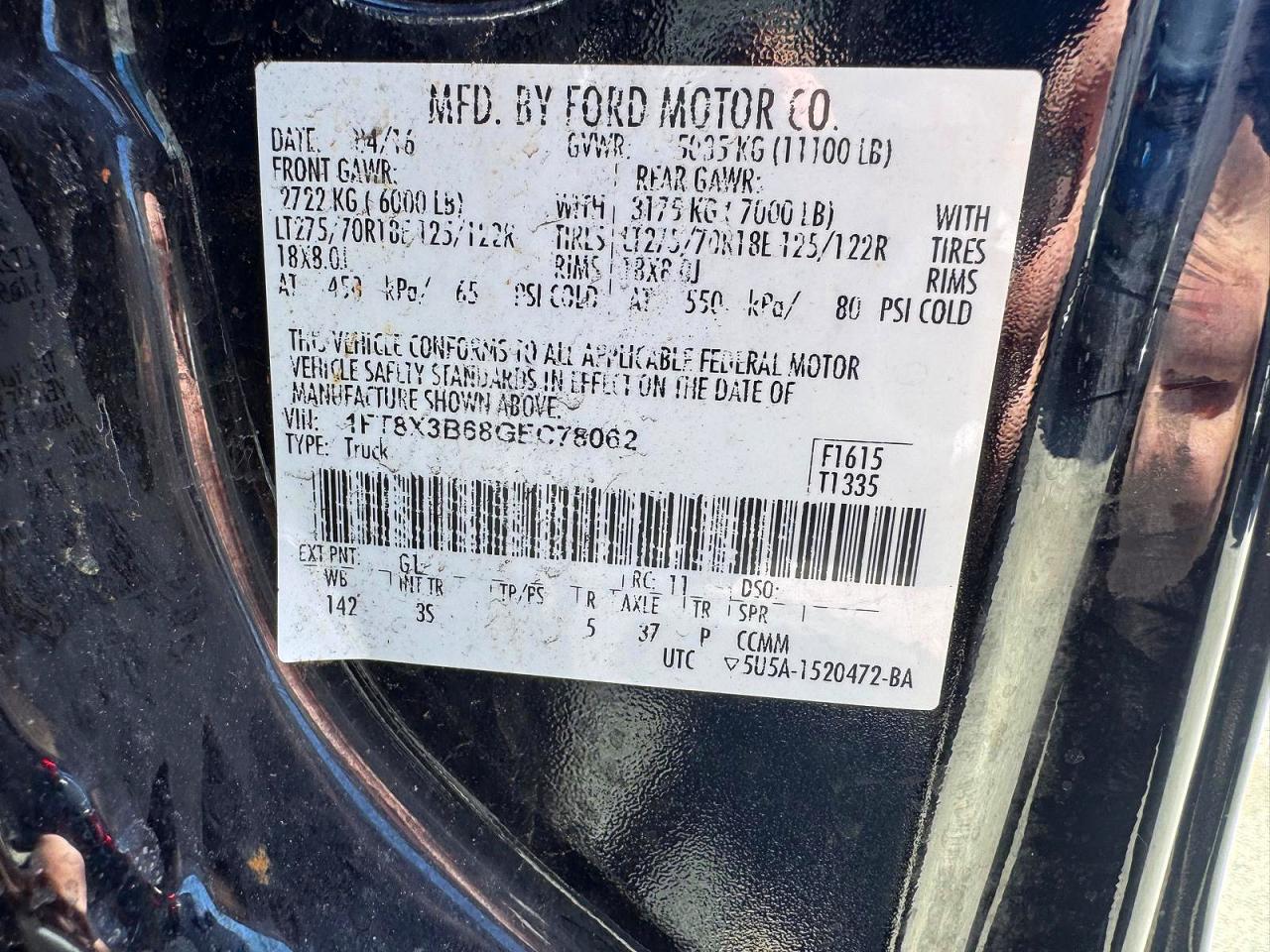 2016 FORD F350
