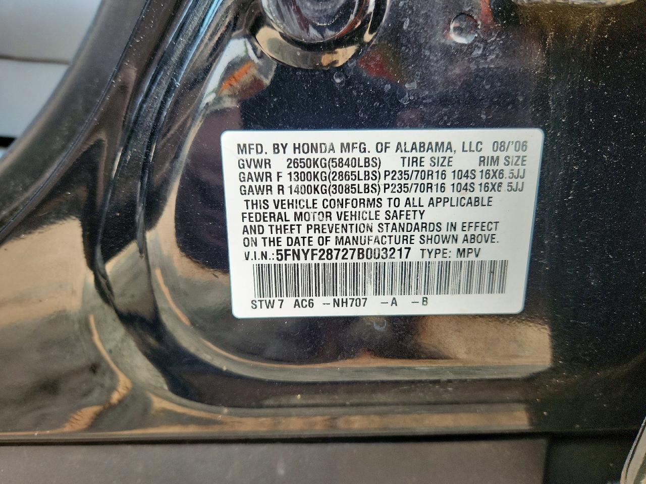 2007 HONDA PILOT