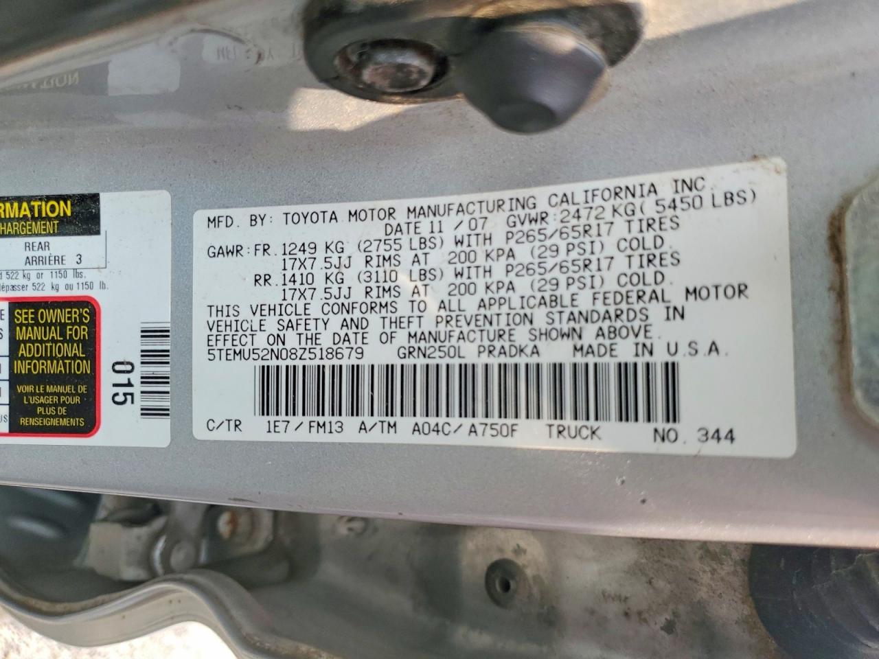 2008 TOYOTA TACOMA