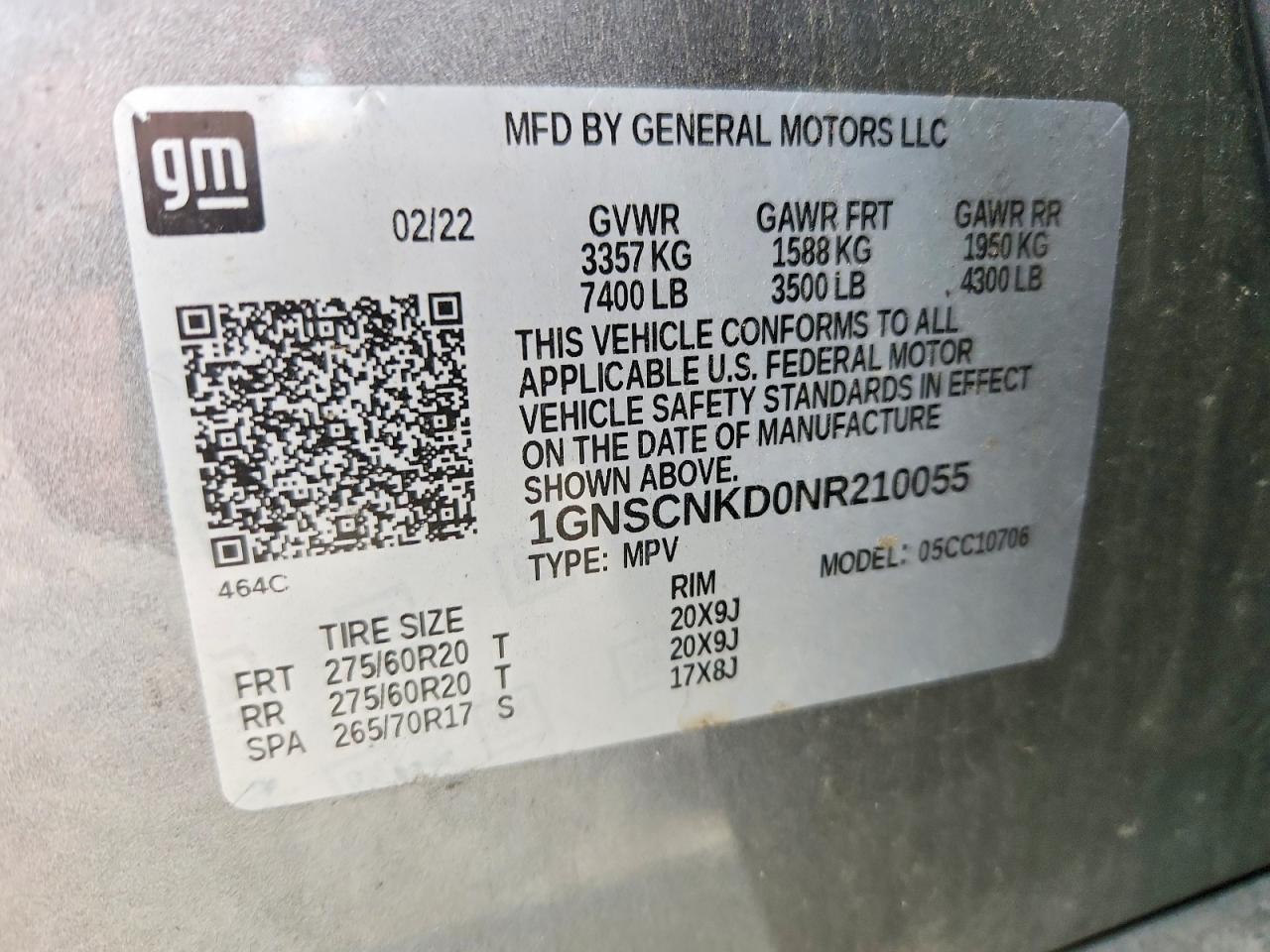 2022 CHEVROLET TAHOE