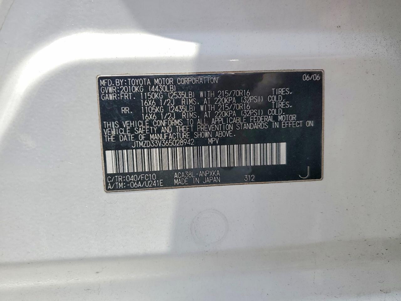 2006 TOYOTA RAV4