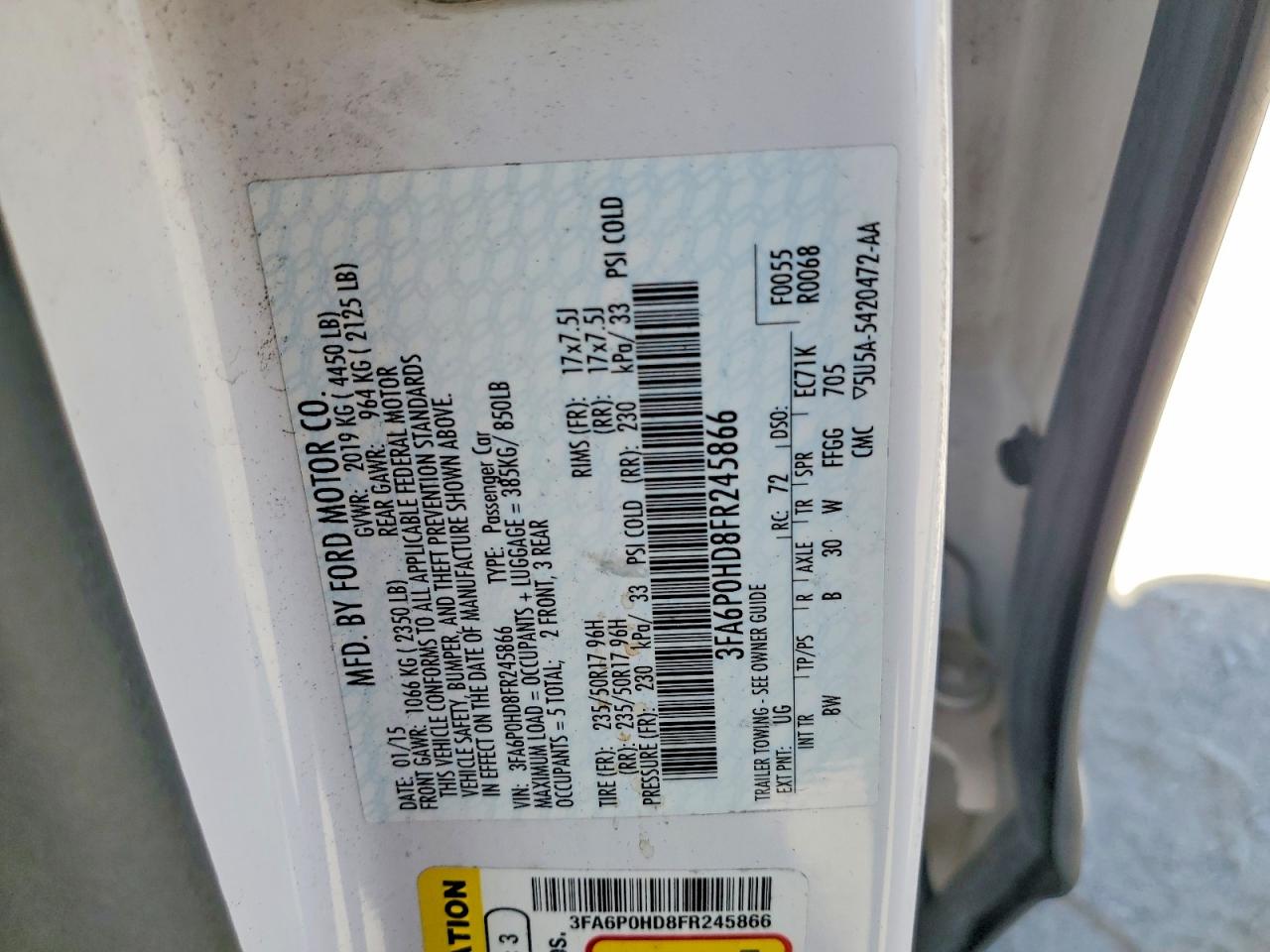 2015 FORD FUSION