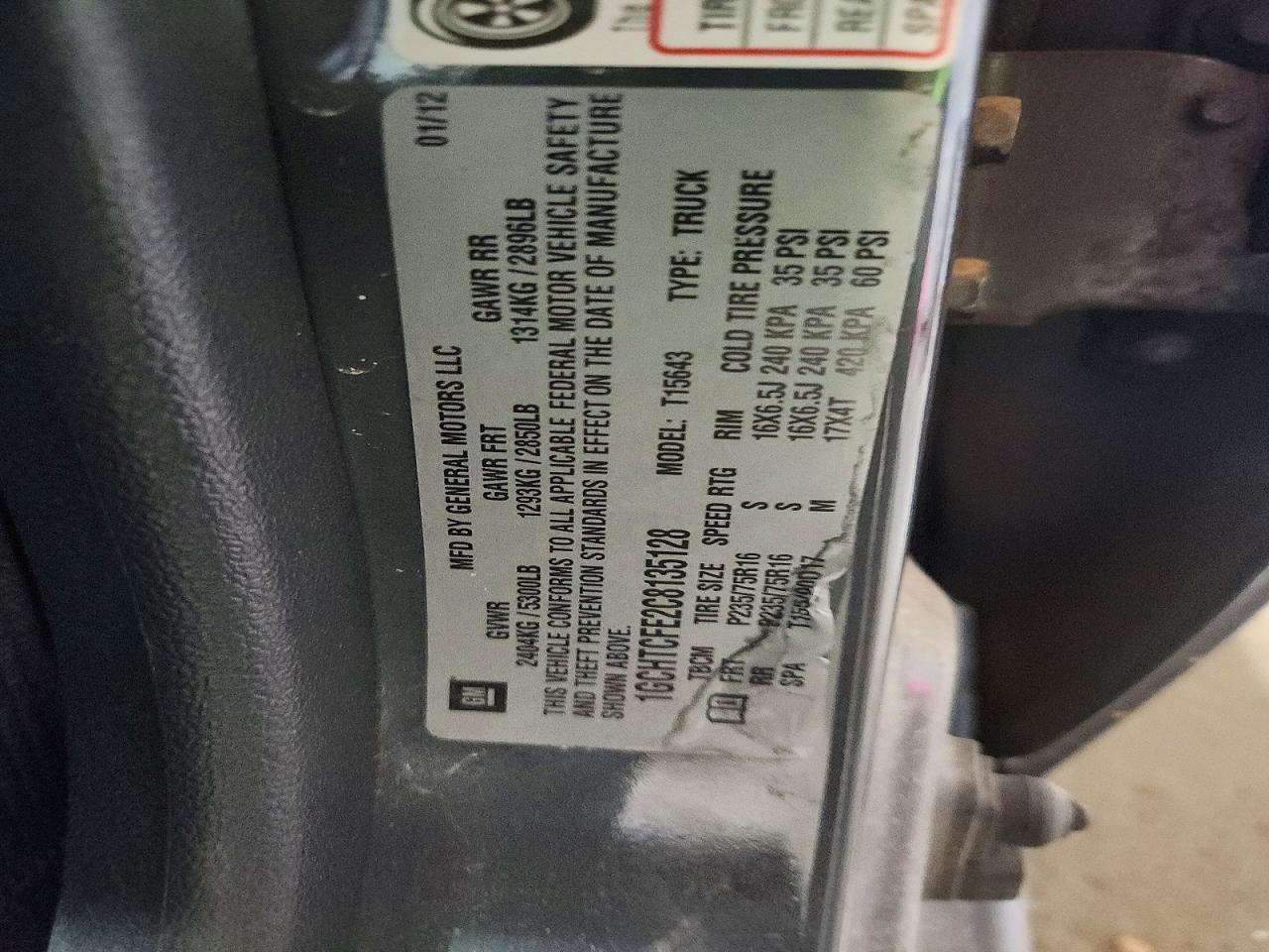 2012 CHEVROLET COLORADO