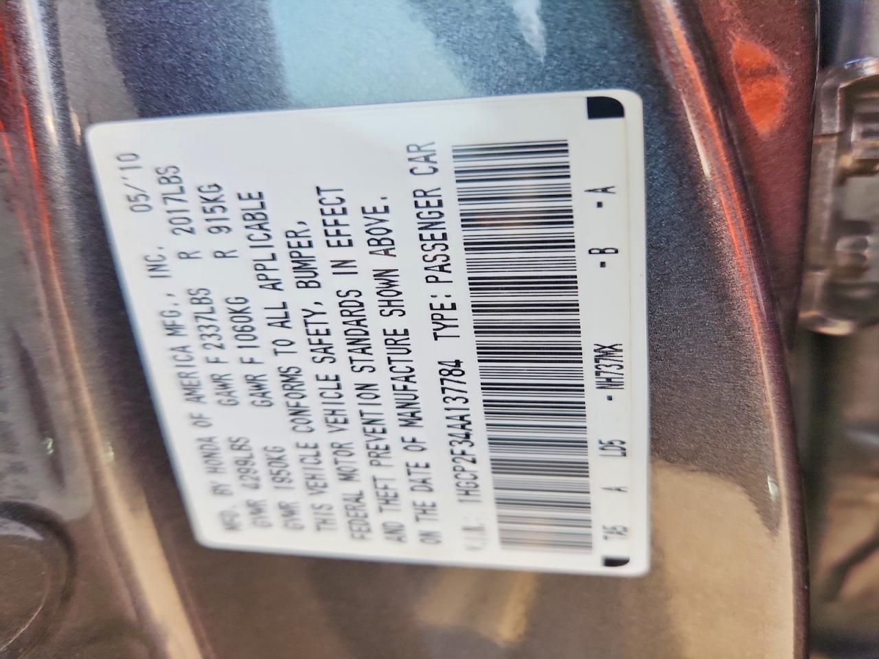 2010 HONDA ACCORD