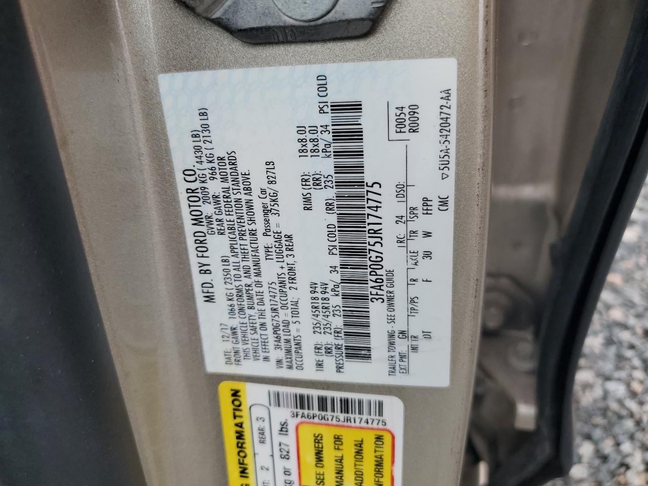2018 FORD FUSION