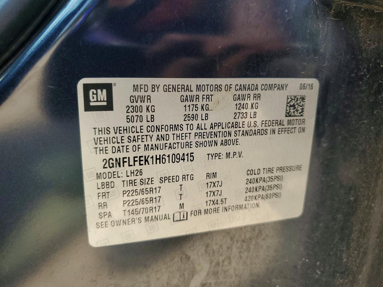 2017 CHEVROLET EQUINOX