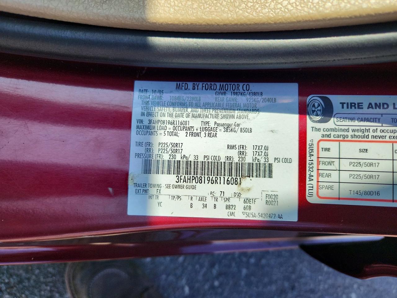 2006 FORD FUSION