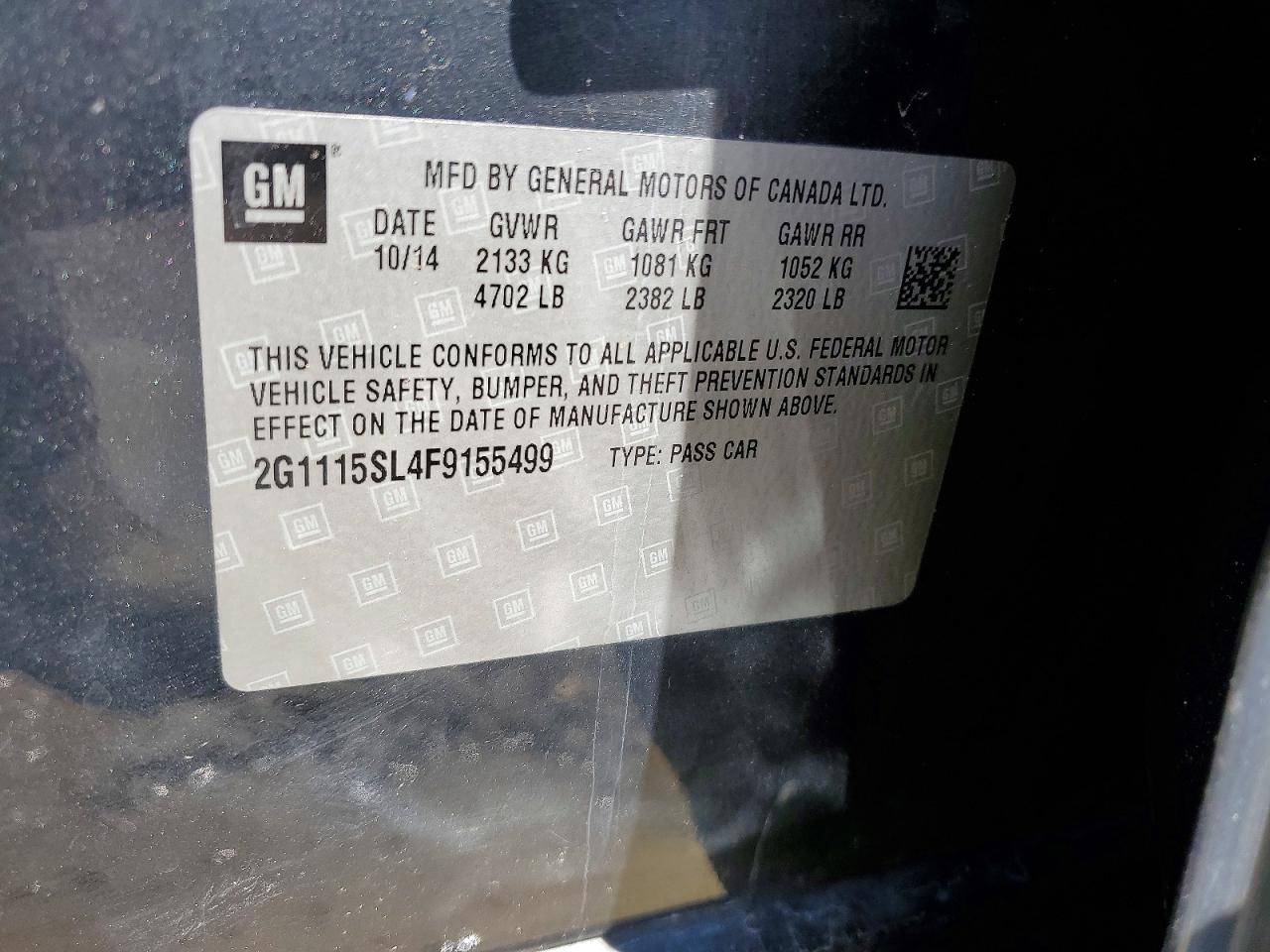 2015 CHEVROLET IMPALA