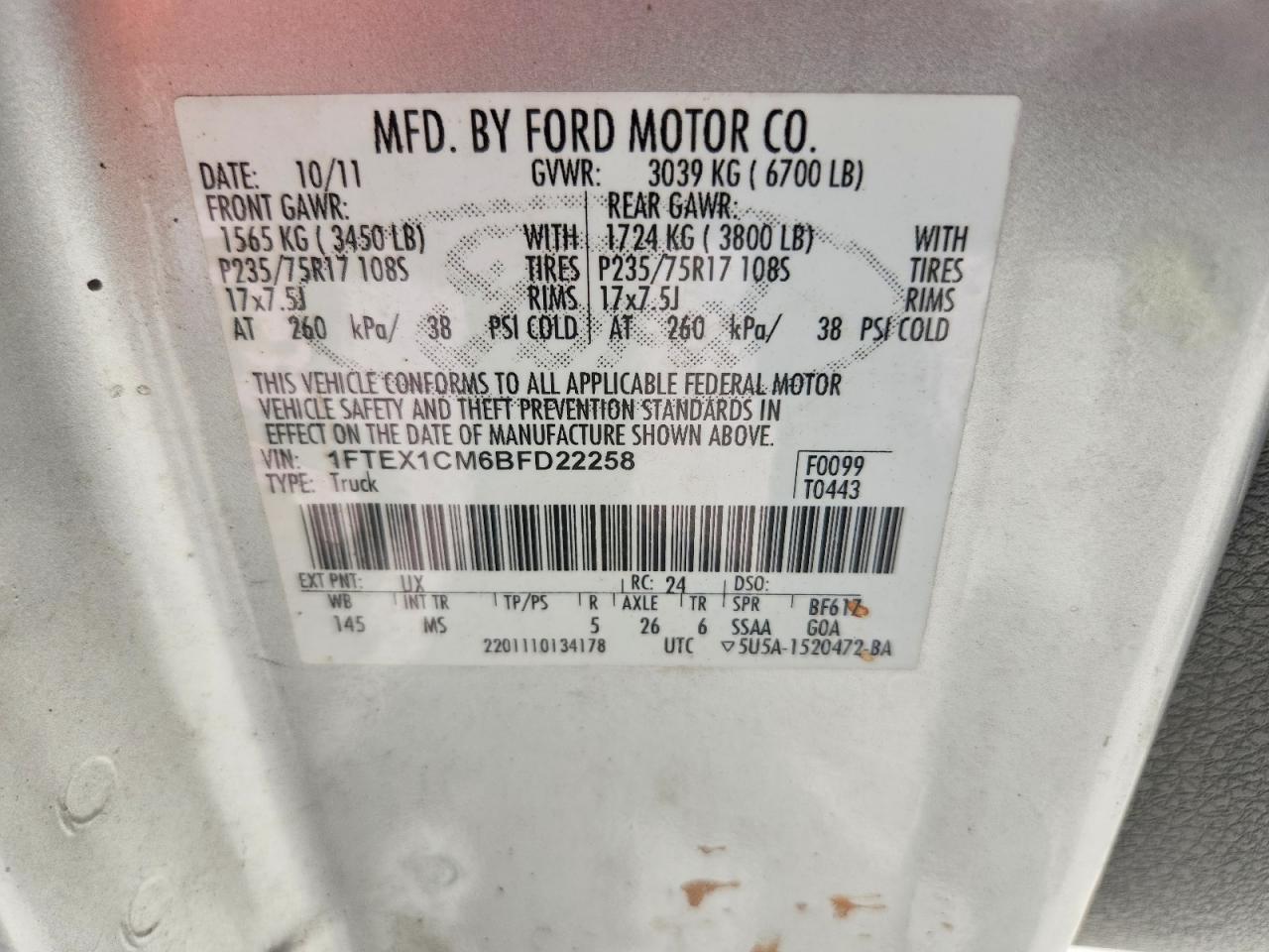 2011 FORD F150