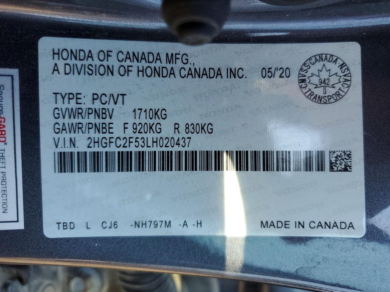 2020 HONDA CIVIC